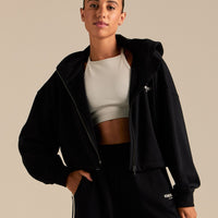 Comfort Lightweight Draw Hem Hoodie | Black