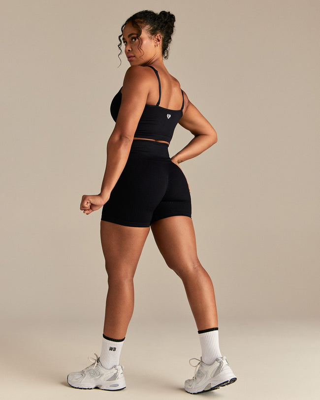 Power Seamless Built-In Bra Tank | Black