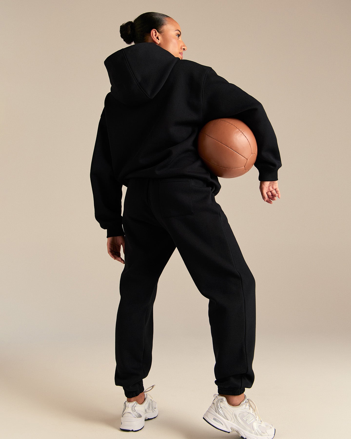 Comfort Oversized Sports Club Hoodie | Black