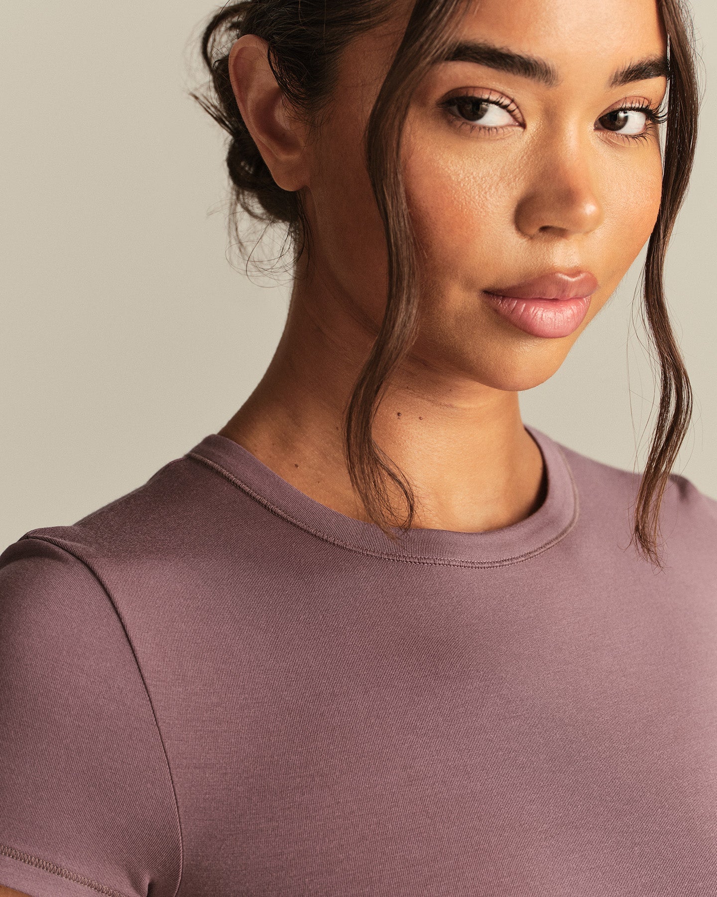 Smooth Contour Cropped Short Sleeve T-Shirt | Deep Mocha