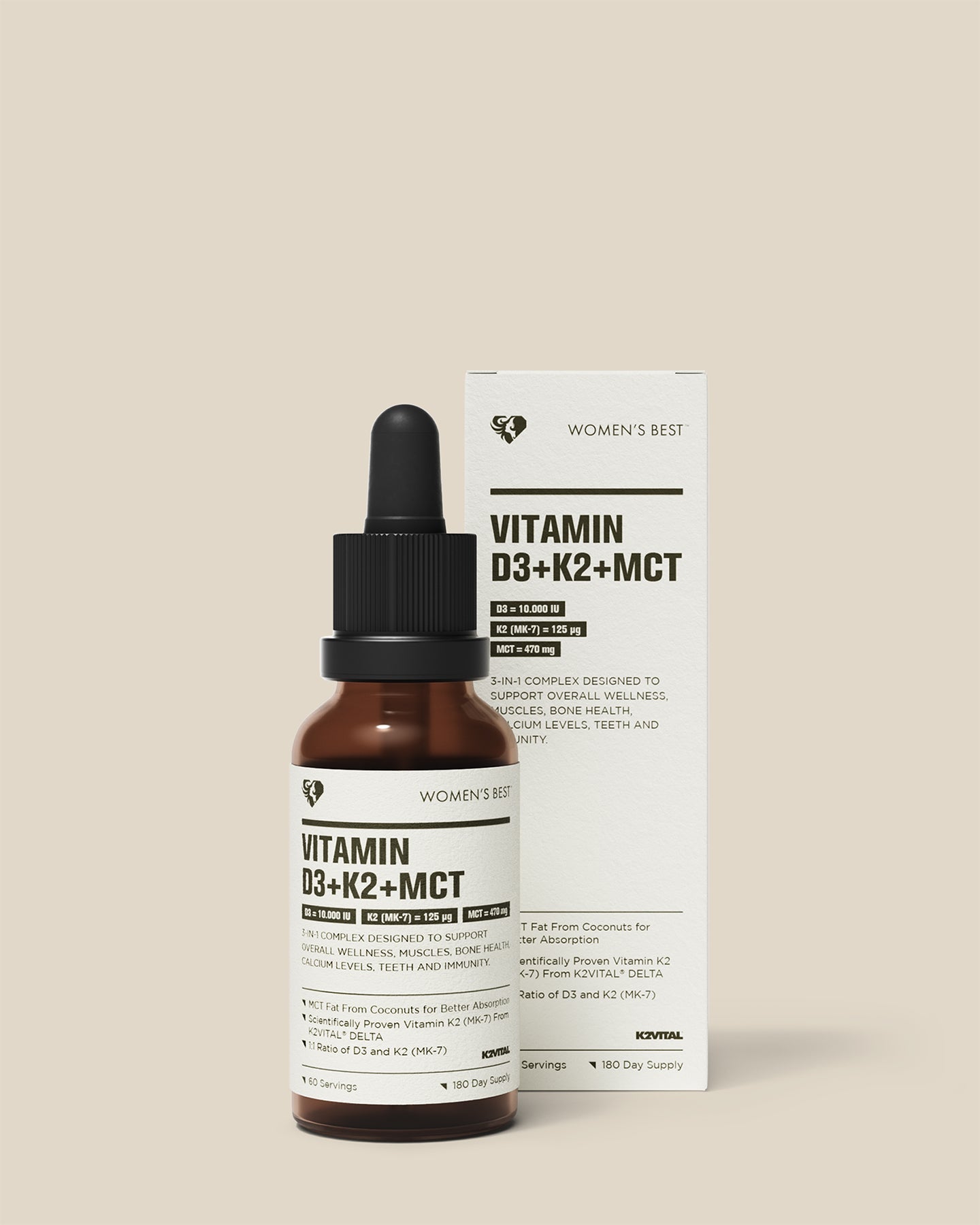 Vitamin D3 + K2 + MCT 10000IE Tropfen