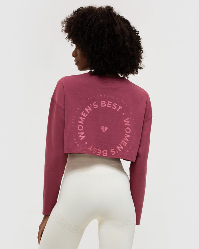 Comfort Oversized Cropped Long Sleeve T-Shirt | Canyon Rose