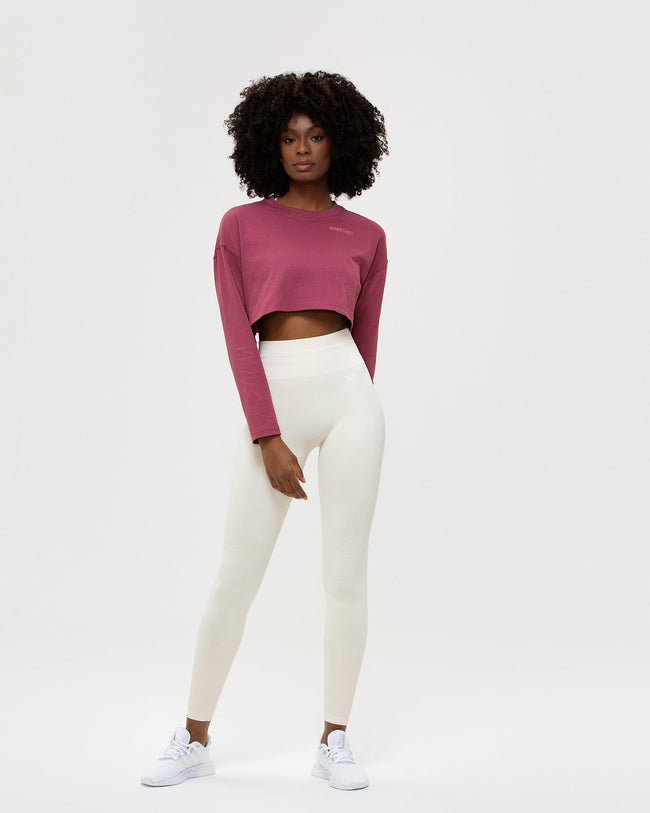 Comfort Oversized Cropped Long Sleeve T-Shirt | Canyon Rose