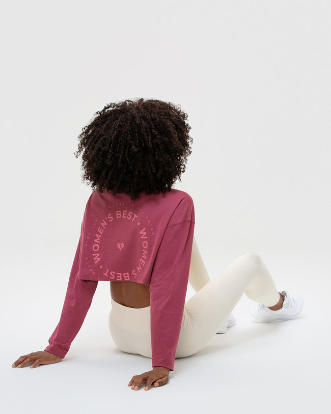 Comfort Oversized Cropped Long Sleeve T-Shirt | Canyon Rose