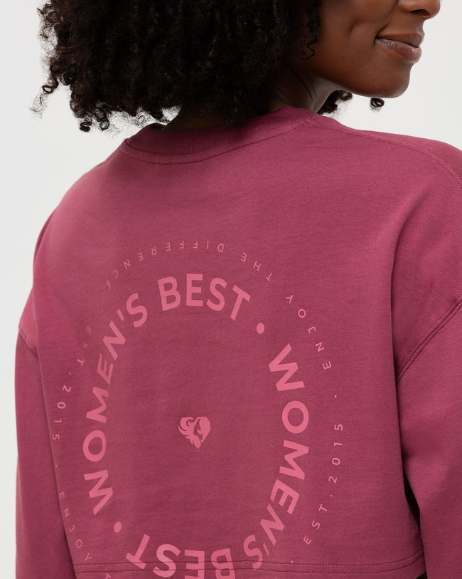 Comfort Oversized Cropped Long Sleeve T-Shirt | Canyon Rose