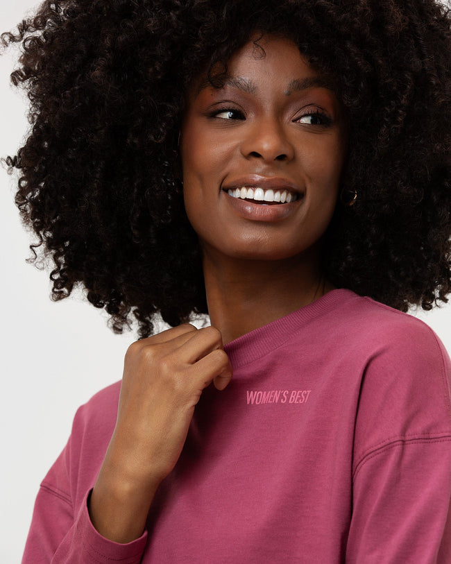 Comfort Oversized Cropped Long Sleeve T-Shirt | Canyon Rose