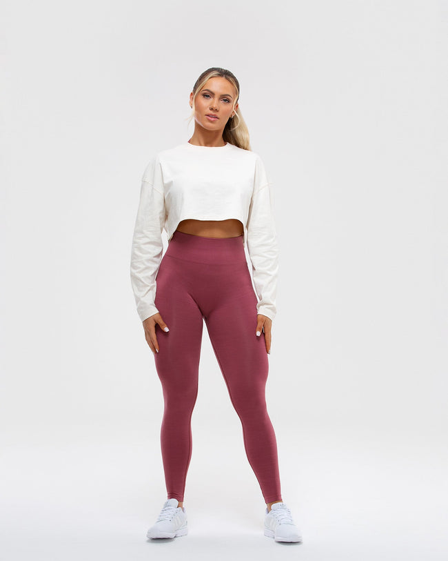 Comfort Oversized Cropped Long Sleeve T-Shirt | Off White
