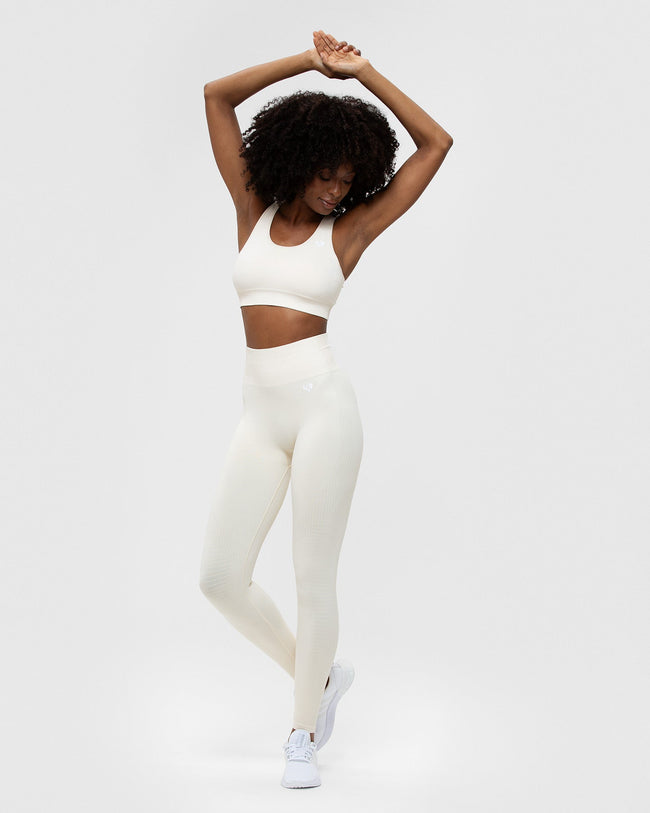 Power Seamless Sports Bra | Off White