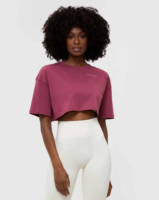 Comfort Oversized Cropped Short Sleeve T-Shirt | Canyon Rose