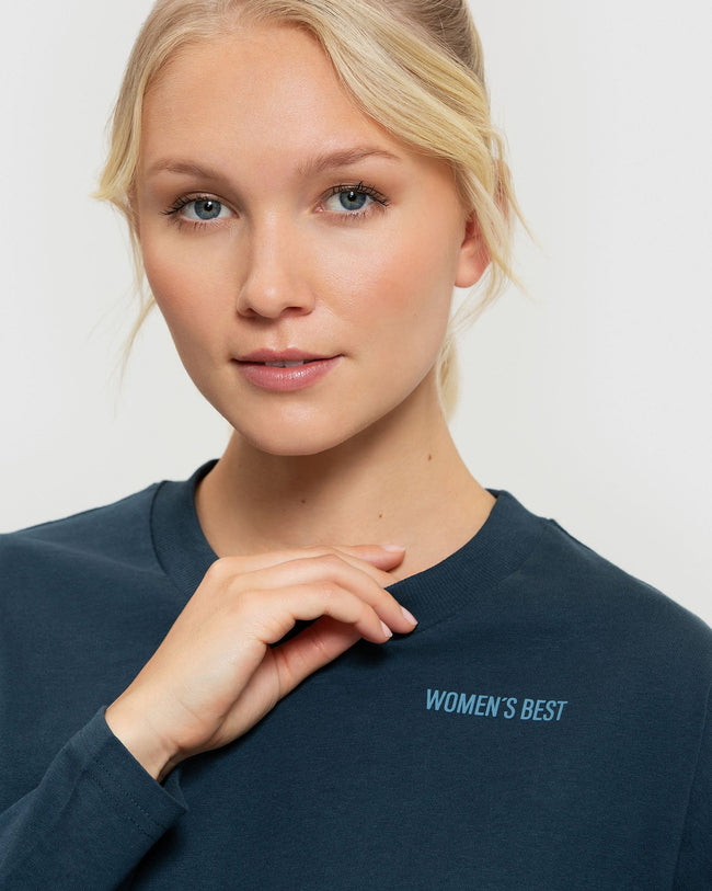 Comfort Oversized Cropped Long Sleeve T-Shirt | Sapphire Blue