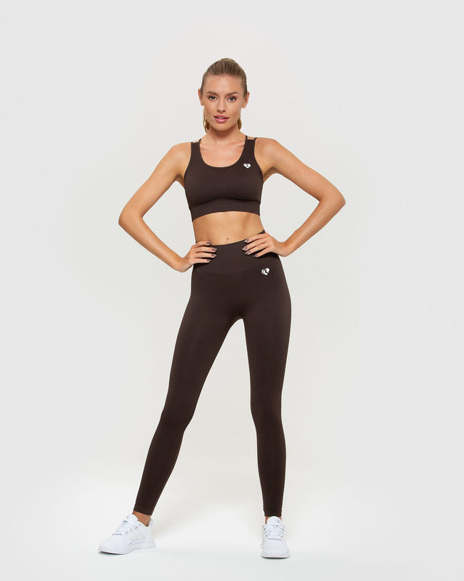 Power Seamless Sports Bra | Dark Oak