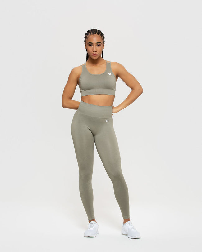 Power Seamless Sports Bra | Dark Taupe