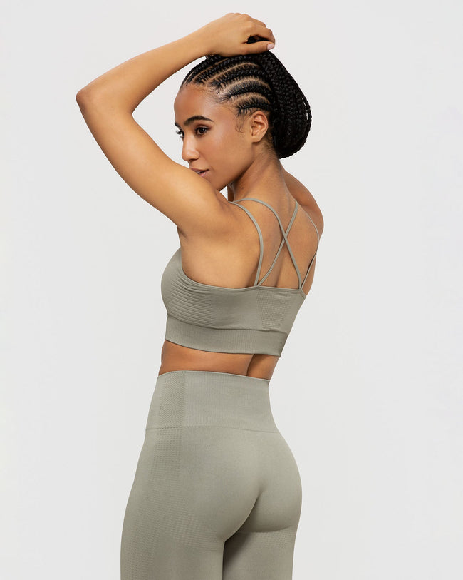 Power Seamless Sports Bra | Dark Taupe