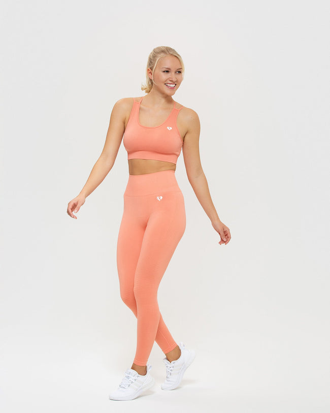 Power Seamless Sports Bra | Peach Sand