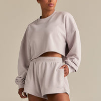 Comfort Lightweight Cropped Sweat | Steel Grey