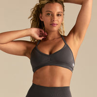 Define 2.0 Seamless Scrunch V-Neck Bra | Graphite