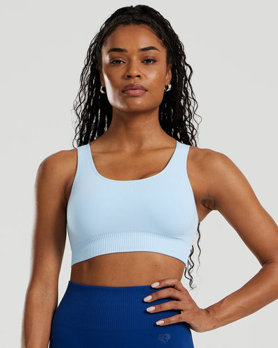 Power Seamless Sports Bra | Powder Blue