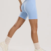 Define 2.0 High Waist Scrunch Shorts 6" | Airy Blue