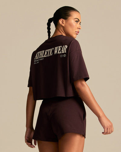 Comfort Athletic Club Cropped T-Shirt | Cafe Noir (1/6)