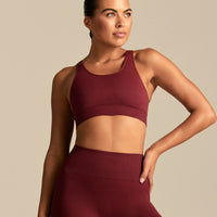 Power Adjustable Sports Bra | Oxford Red (1/6)