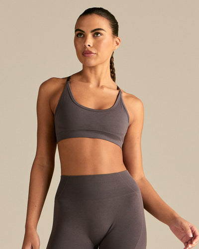 Define 2.0 Seamless Cross Back Bra | Slate Grey