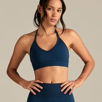 Define 2.0 Seamless Halter Neck Bra | True Navy