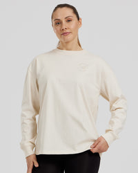 Comfort Oversized Long Sleeve T-Shirt | Off White