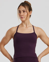 Essential Built-In Bra Midi Tank | Midnight Plum