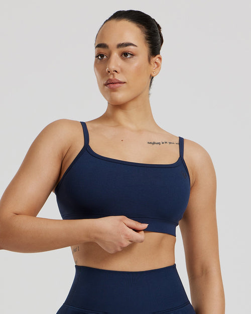 Motion Seamless Straight Neck Bra | Sapphire Blue