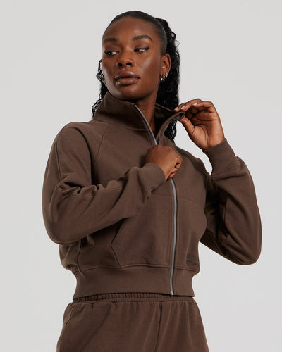 Comfort Light Full Zip Sweat | Cocoa