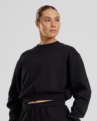 Comfort Cropped Crew Neck | Black