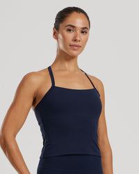 Essential Built-In Bra Midi Tank | Sapphire Blue