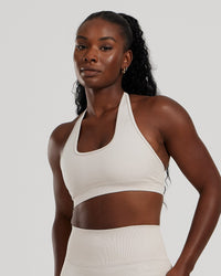 Motion Seamless Halter Bra | Stone