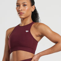Power Seamless High Neck Bra | Dark Cherry