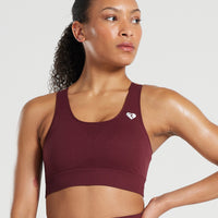 Power Seamless Sports Bra | Dark Cherry