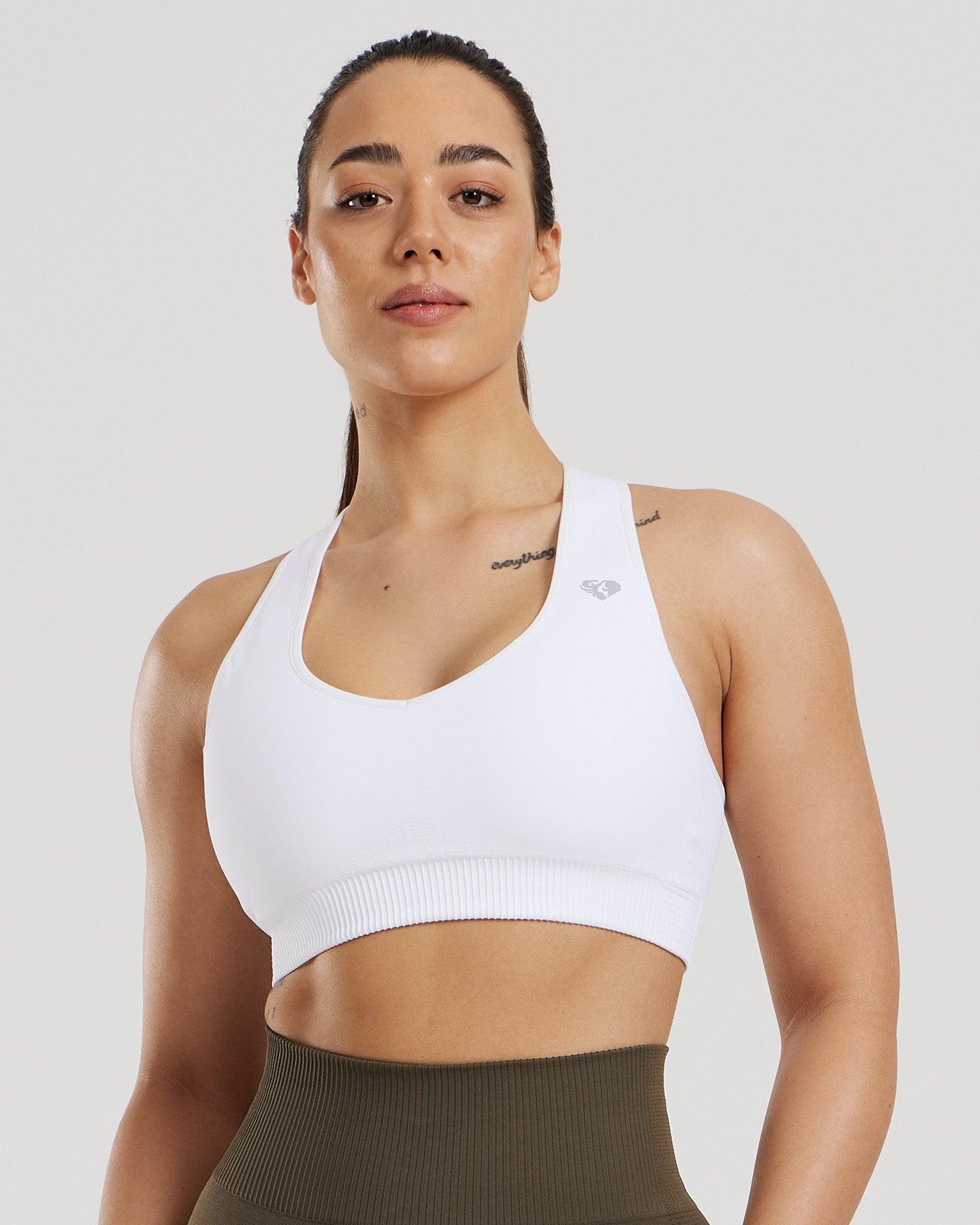 Power Seamless Sweetheart Bra | White