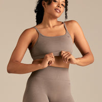 Motion Seamless Straight Neck Bra | Taupe Grey