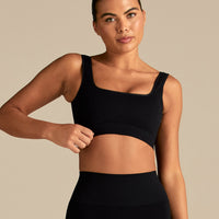 Power Open Back Mini Bra | Black