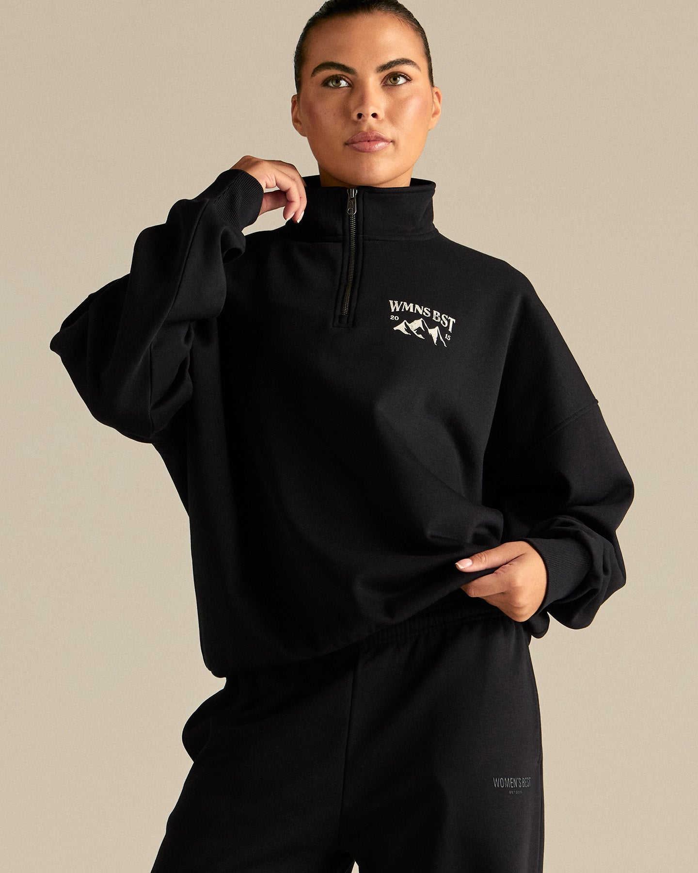Comfort Outdoor 1/4 Zip Graphic Sweat | Black