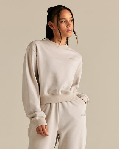 Comfort Outdoor Cropped Crew Neck | Stone