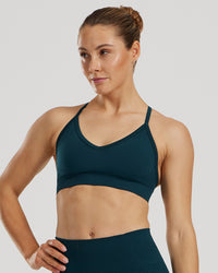 Define 2.0 Seamless Halter Neck Bra | Dark Moss