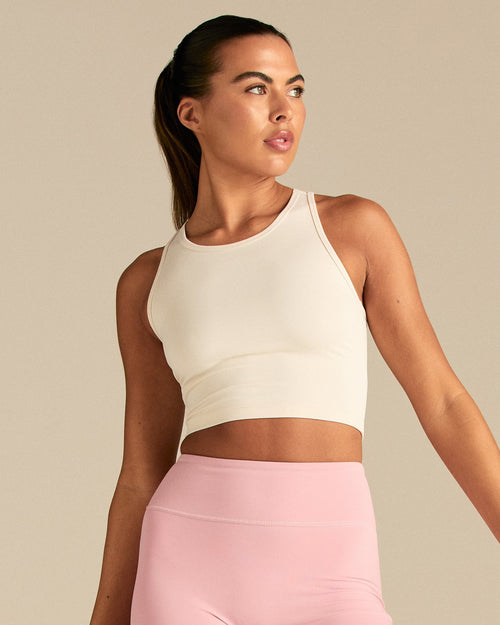 Essential Crop Tank Top | Coconut White