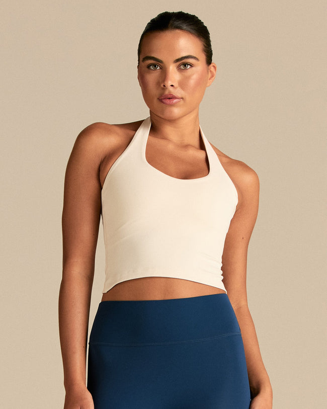 Essential Halter Tank | Coconut White
