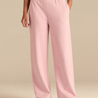 Comfort Lightweight Straight Leg Mid Waist Joggers | Sweet Pink