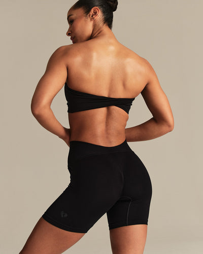 Essential Twist Back Bandeau Bra | Black