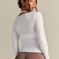 Smooth Contour Long Sleeve Reversible T-Shirt | White