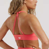 Define 2.0 Seamless Halter Neck Bra | Sunlit Coral