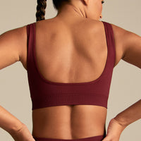 Power Scoop Back Bra | Oxford Red