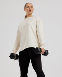 Comfort Oversized Long Sleeve T-Shirt | Off White