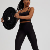 Essential Built-In Bra Crop Tank Top | Black